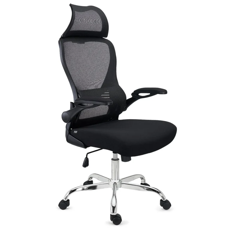 Chaise de Bureau CORFU, Appui-tête, Accoudoirs Rabattables, Design Ergonomique, Noir